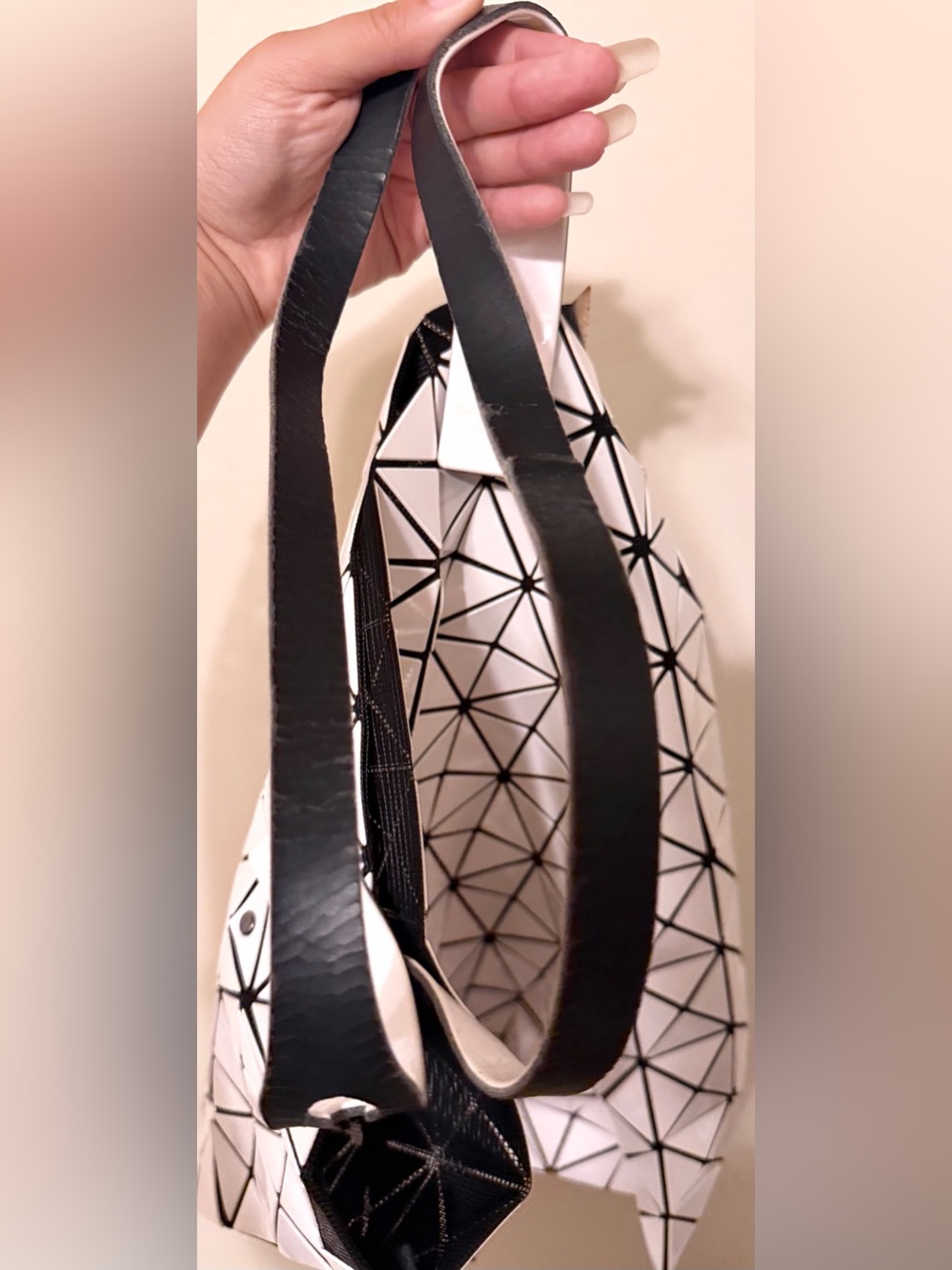 ‼️DAMAGED‼️ Bao Bao Issey Miyake Tote Bag Purse | Off White - Picture 16 of 16